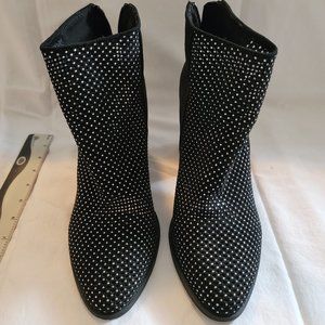 Madden Girl Black "Mochaa"  Silver Studded Booties